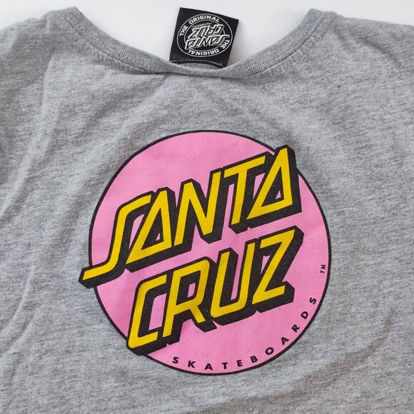 Santa Cruz The Original Skateboards girl's size M T-shirt grey graphic design - Picture 5 of 8